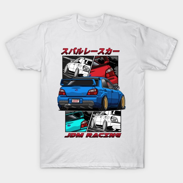 JDM Subie Impreza WRX STi 2000 T-Shirt by Guyvit